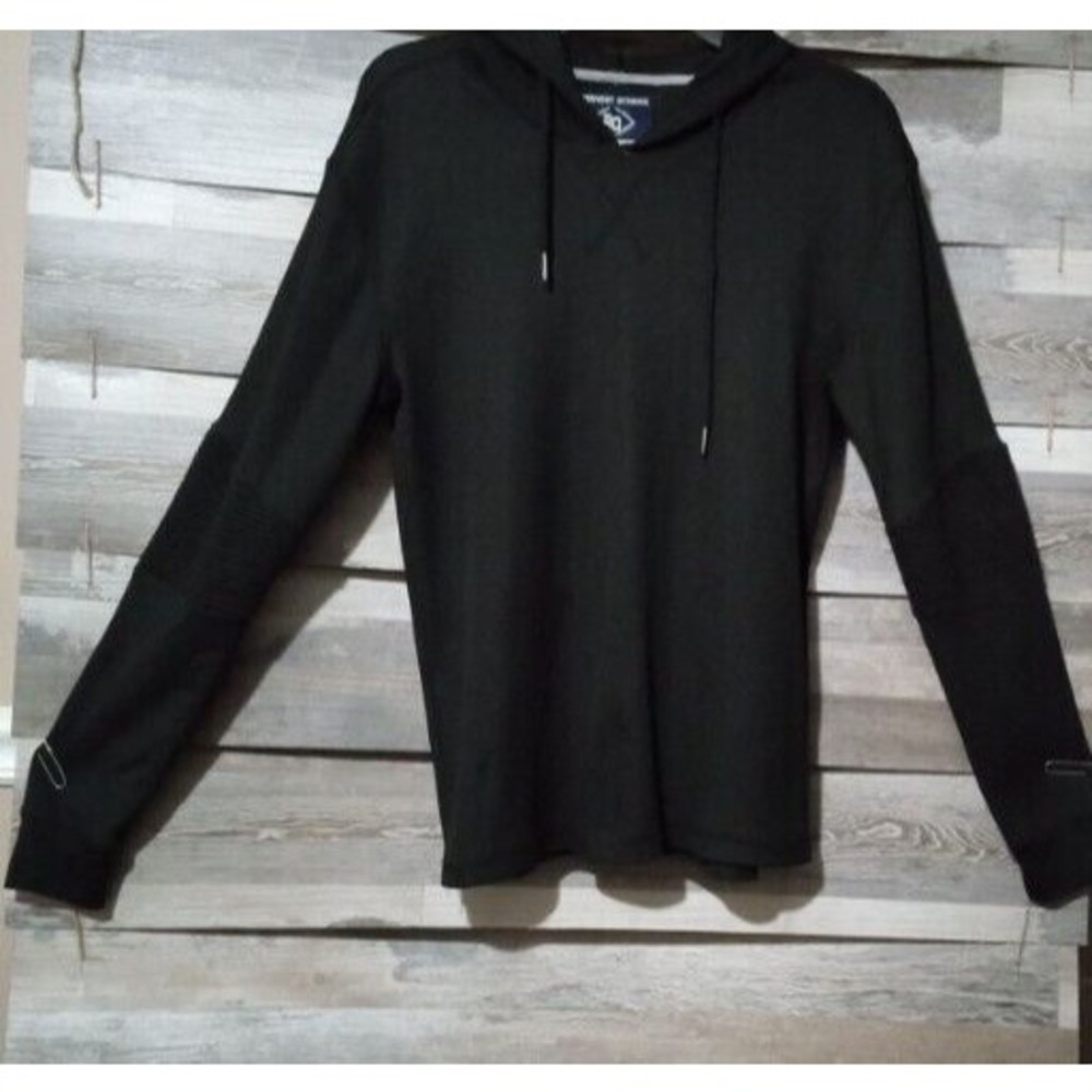 Amongst Others American Legacy Black Double Textured Hooded Shirt Size Medium